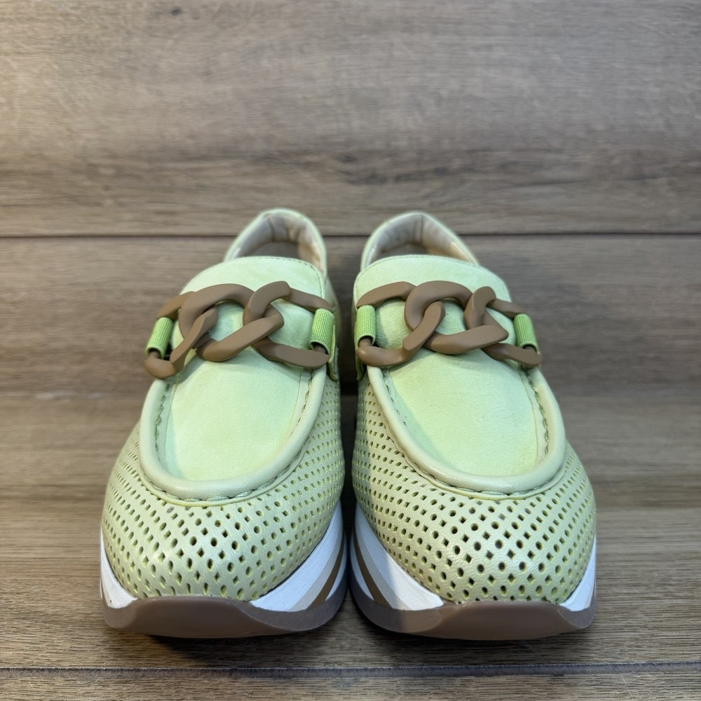 Softwaves Cadie Slip On Suede Platform Shoes Sz 36 US 5.5 Chain Green $350 - Picture 3 of 11